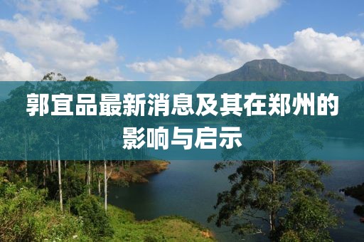 郭宜品最新消息及其在郑州的影响与启示