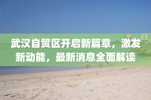武汉自贸区开启新篇章，激发新动能，最新消息全面解读