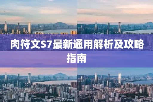 肉符文S7最新通用解析及攻略指南