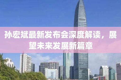 孙宏斌最新发布会深度解读，展望未来发展新篇章