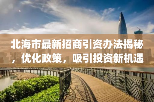 北海市最新招商引资办法揭秘，优化政策，吸引投资新机遇