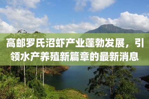 高邮罗氏沼虾产业蓬勃发展，引领水产养殖新篇章的最新消息