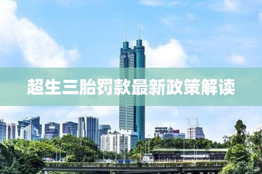 超生三胎罚款最新政策解读