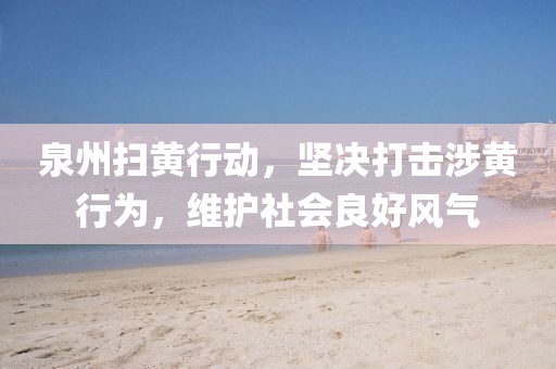 泉州扫黄行动，坚决打击涉黄行为，维护社会良好风气