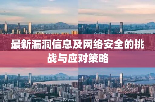最新漏洞信息及网络安全的挑战与应对策略