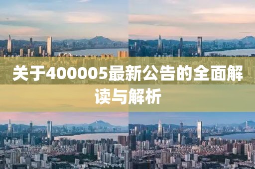 关于400005最新公告的全面解读与解析