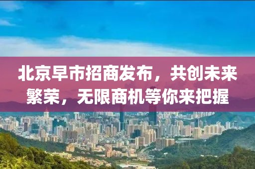 北京早市招商发布，共创未来繁荣，无限商机等你来把握