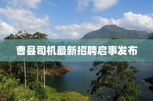 曹县司机最新招聘启事发布