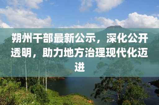 朔州干部最新公示，深化公开透明，助力地方治理现代化迈进