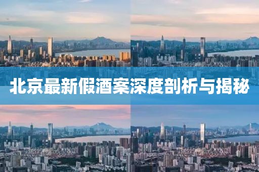 北京最新假酒案深度剖析与揭秘