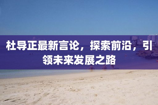 杜导正最新言论，探索前沿，引领未来发展之路