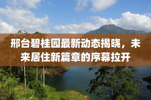 邢台碧桂园最新动态揭晓，未来居住新篇章的序幕拉开