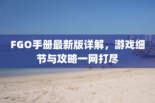 FGO手册最新版详解，游戏细节与攻略一网打尽