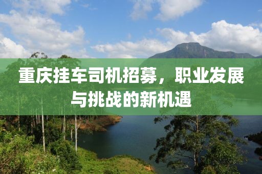 重庆挂车司机招募，职业发展与挑战的新机遇