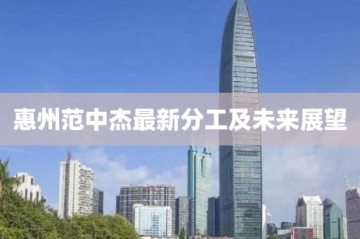 惠州范中杰最新分工及未来展望