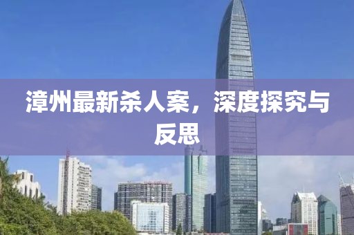 漳州最新杀人案，深度探究与反思