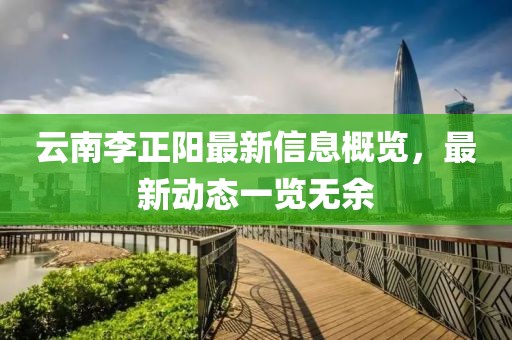 云南李正阳最新信息概览，最新动态一览无余