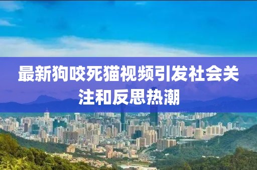 最新狗咬死猫视频引发社会关注和反思热潮