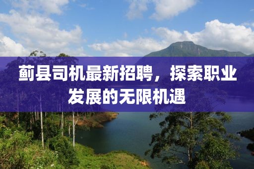 蓟县司机最新招聘，探索职业发展的无限机遇