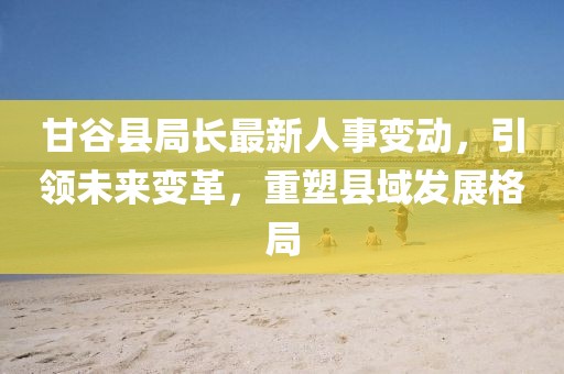 甘谷县局长最新人事变动，引领未来变革，重塑县域发展格局