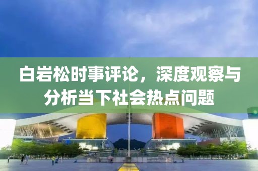 白岩松时事评论，深度观察与分析当下社会热点问题