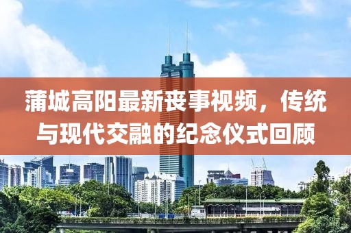 蒲城高阳最新丧事视频，传统与现代交融的纪念仪式回顾