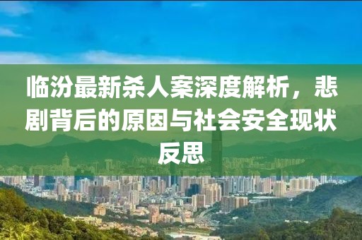 临汾最新杀人案深度解析，悲剧背后的原因与社会安全现状反思