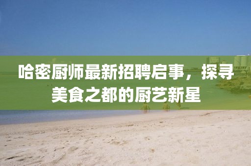 哈密厨师最新招聘启事，探寻美食之都的厨艺新星