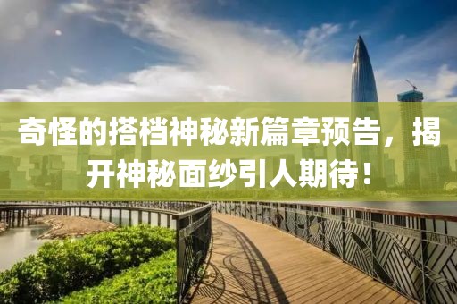 奇怪的搭档神秘新篇章预告，揭开神秘面纱引人期待！