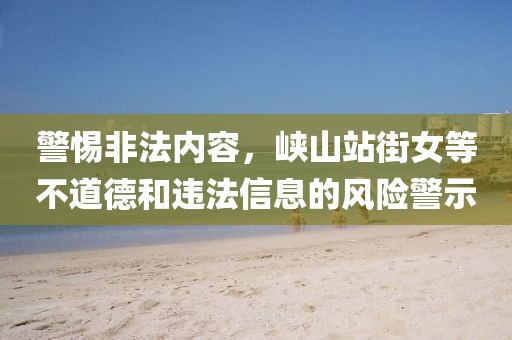 警惕非法内容，峡山站街女等不道德和违法信息的风险警示