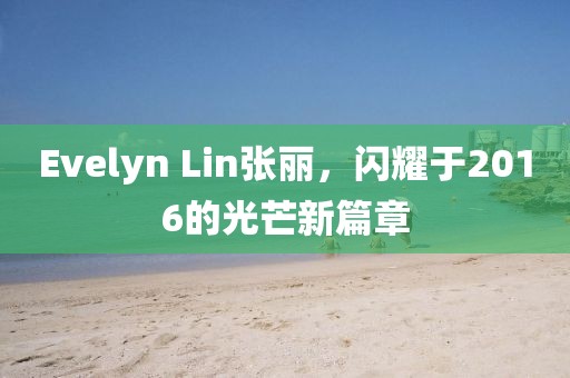 Evelyn Lin张丽，闪耀于2016的光芒新篇章