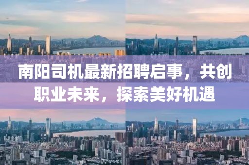 南阳司机最新招聘启事，共创职业未来，探索美好机遇