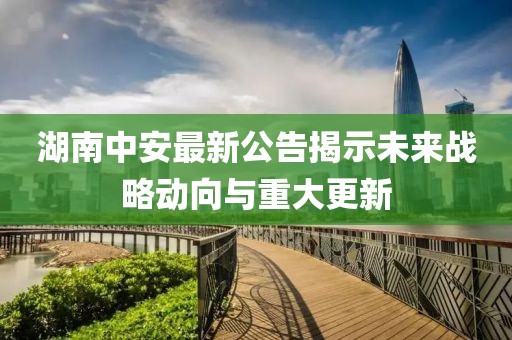 湖南中安最新公告揭示未来战略动向与重大更新