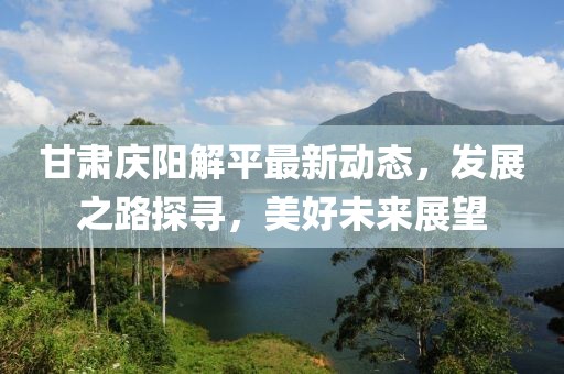 甘肃庆阳解平最新动态，发展之路探寻，美好未来展望
