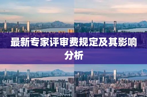 最新专家评审费规定及其影响分析