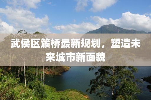 武侯区簇桥最新规划，塑造未来城市新面貌