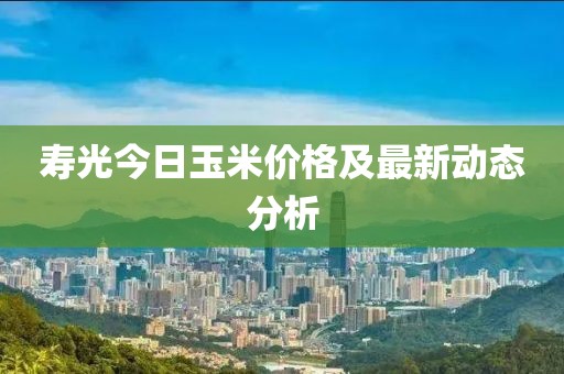 寿光今日玉米价格及最新动态分析