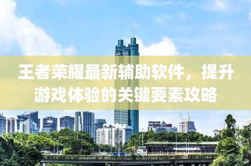 王者荣耀最新辅助软件，提升游戏体验的关键要素攻略
