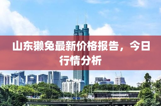 山东獭兔最新价格报告，今日行情分析