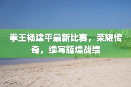 拳王杨建平最新比赛，荣耀传奇，续写辉煌战绩