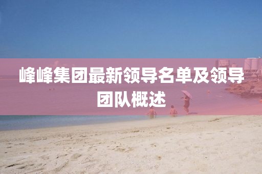 峰峰集团最新领导名单及领导团队概述