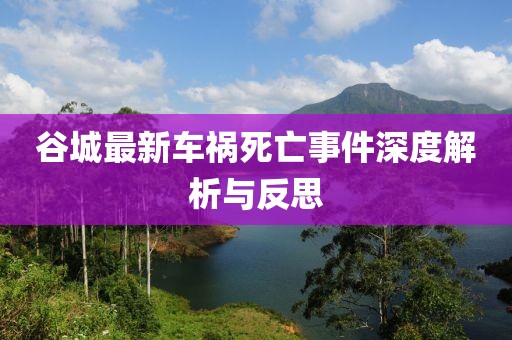 谷城最新车祸死亡事件深度解析与反思