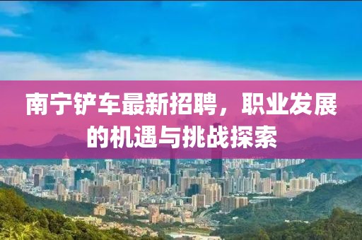 南宁铲车最新招聘，职业发展的机遇与挑战探索