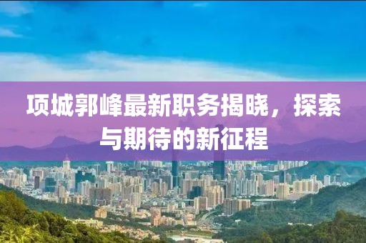 项城郭峰最新职务揭晓，探索与期待的新征程