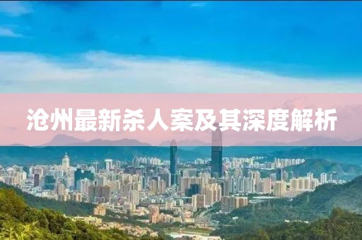 沧州最新杀人案及其深度解析