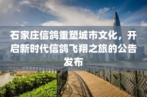 石家庄信鸽重塑城市文化，开启新时代信鸽飞翔之旅的公告发布