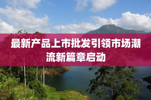 最新产品上市批发引领市场潮流新篇章启动