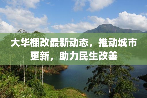 大华棚改最新动态，推动城市更新，助力民生改善