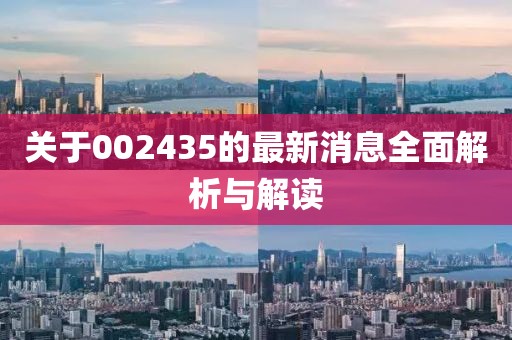 关于002435的最新消息全面解析与解读