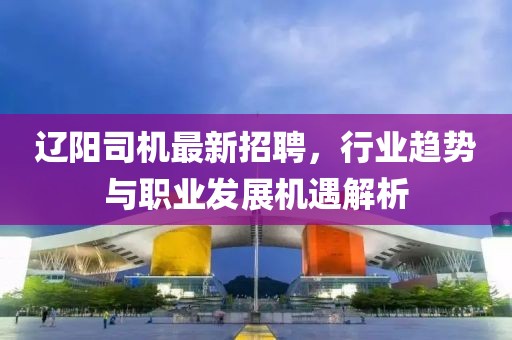 辽阳司机最新招聘，行业趋势与职业发展机遇解析
